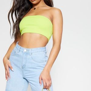 Light Lime Bandeau Crop Top Size 12